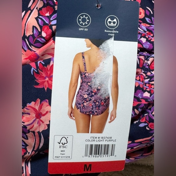 Lands End 1 pc Grecian Style Swimsuit  M - Picture 11 of 12